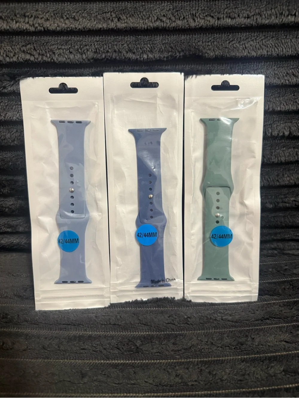 Silicone Watch Bands Trio - Blue, Navy, Sage (42/44mm)